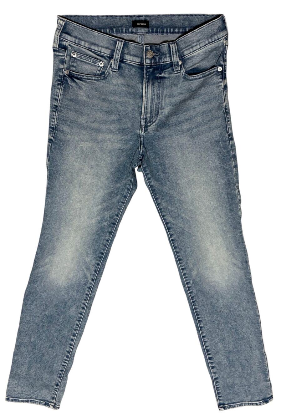 Express Men's Skinny Hyper Stretch Denim Jeans Tag Sz 29x32 Actual 29x30.5 EUC